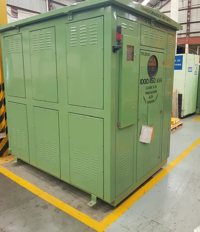 Transformador tipo seco encapsulado en resina epóxica de 1000/1150 kVA, clase 5 kV